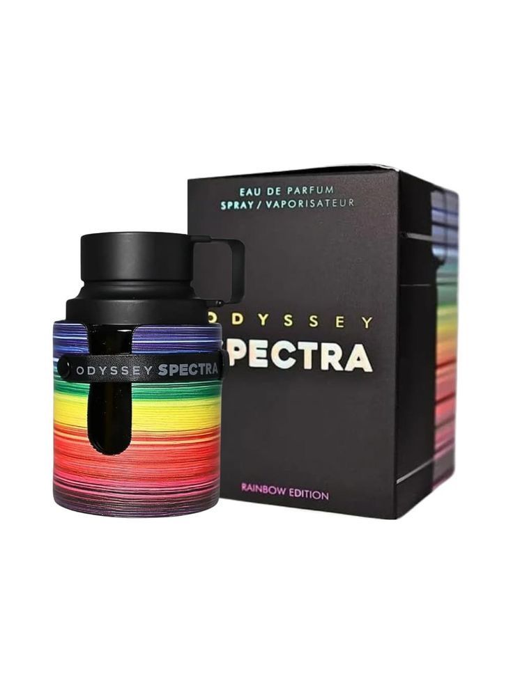 Una botella de Odyssey Spectra junto a su caja.