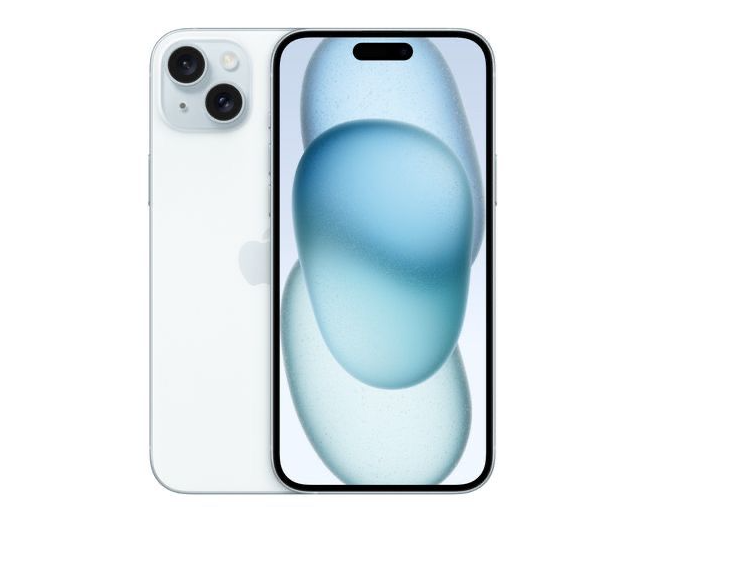 Cinco iPhones en varios colores, incluidos negro, blanco, verde, amarillo y rosa, alineados en una fila.