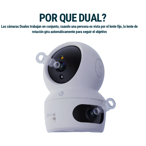 Cámara de seguridad EZVIZ H7C DUAL blanca con ángulos de visión de 60° y 108°.
