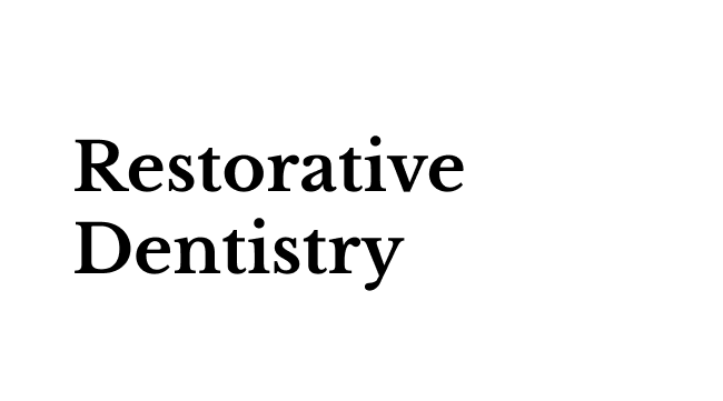 A black and white logo for restorative dentistry on a white background.