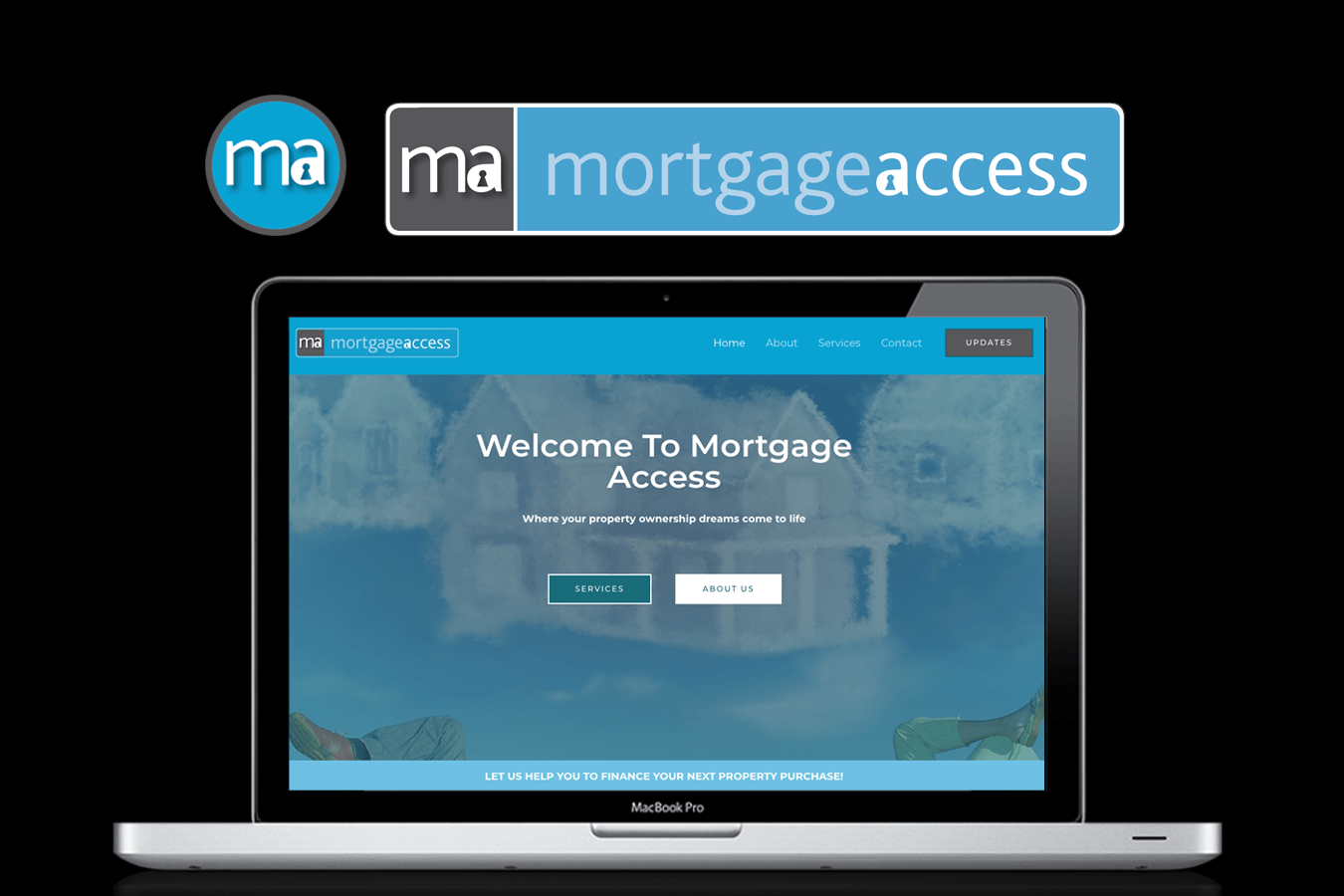 A laptop is open to the ma mortgage access website