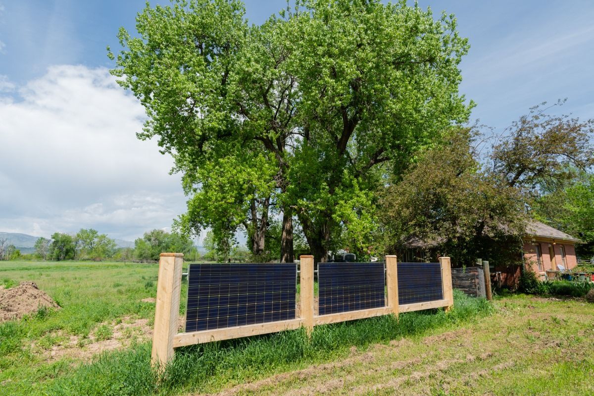 A solar panel is sitting in the middle of a grassy field.