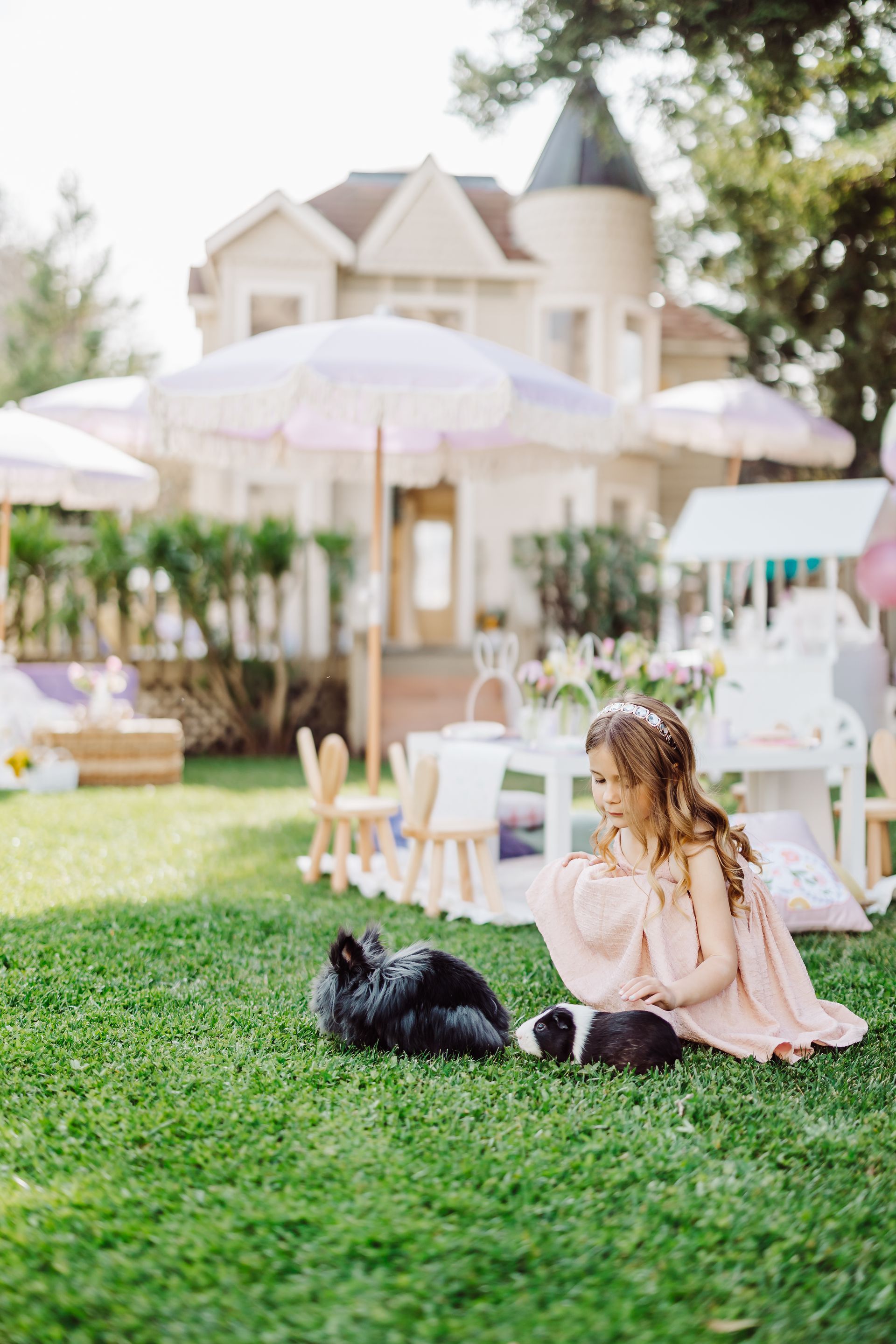 A princess setup for Dollhouse birthday event at chateau Coralini