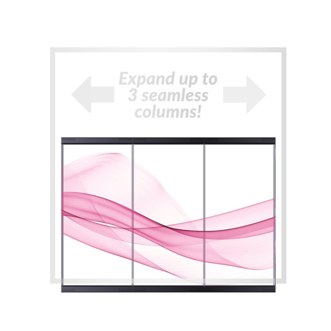 A picture of a pink wave with the words `` expand up to 3 seamless columns ''.