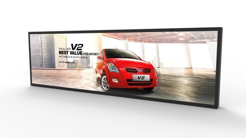 There is a picture of a red car on the screen.