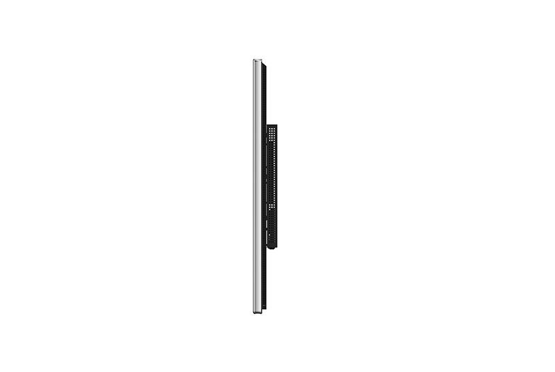 The side of a flat screen tv on a white background.