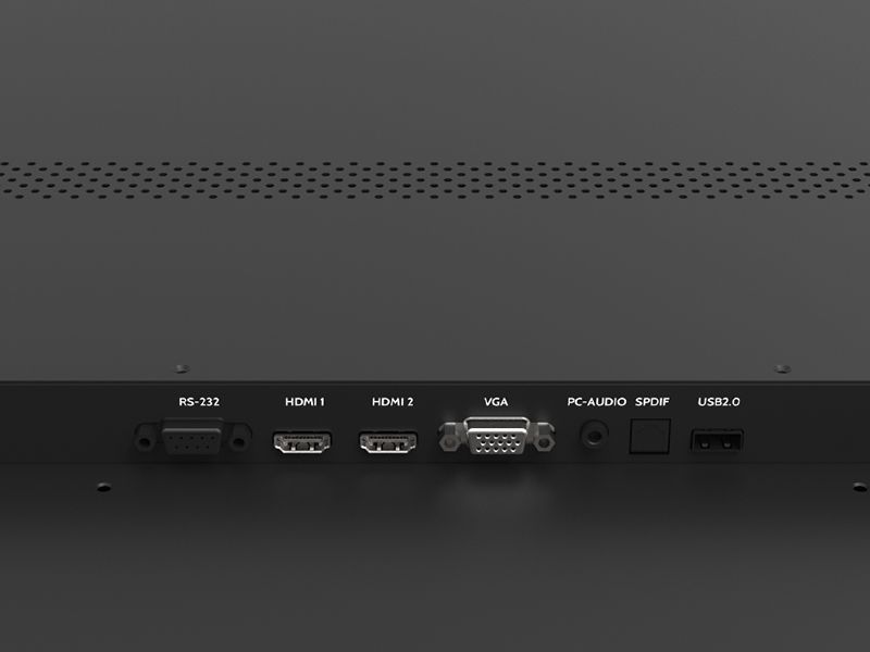 The back of a flat screen tv with a lot of ports.