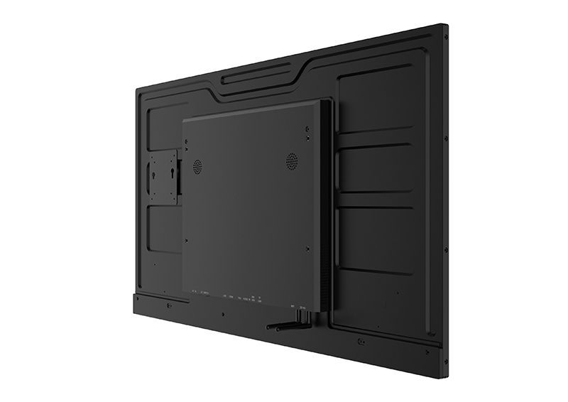 The back of a flat screen tv is shown on a white background.