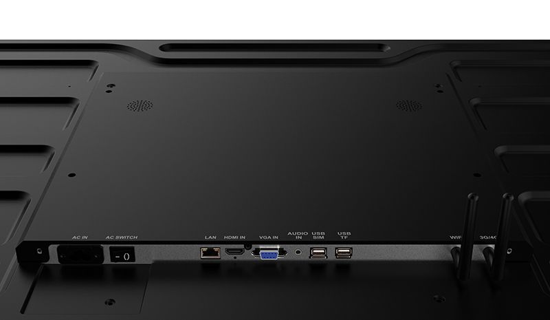 The back of a flat screen tv with a lot of ports.