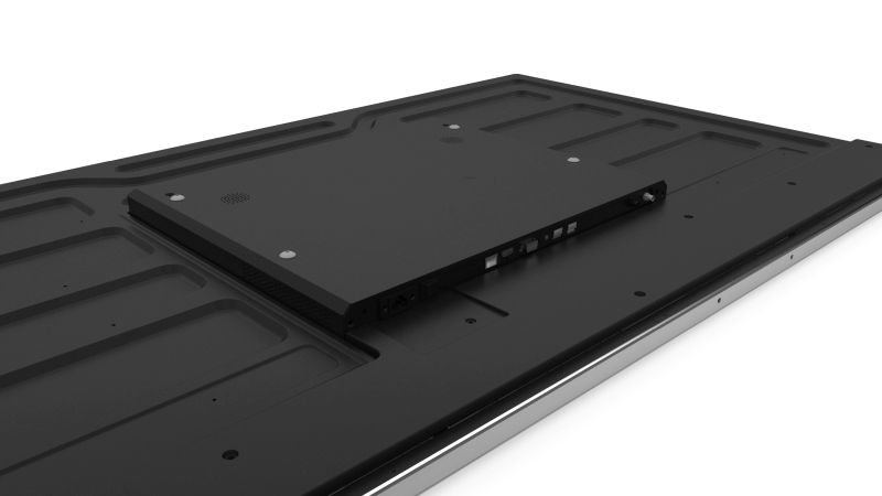 The back of a flat screen tv is shown on a white background.