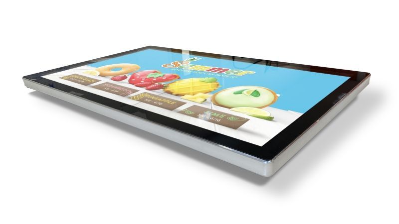 A tablet with a picture of fruit on it.