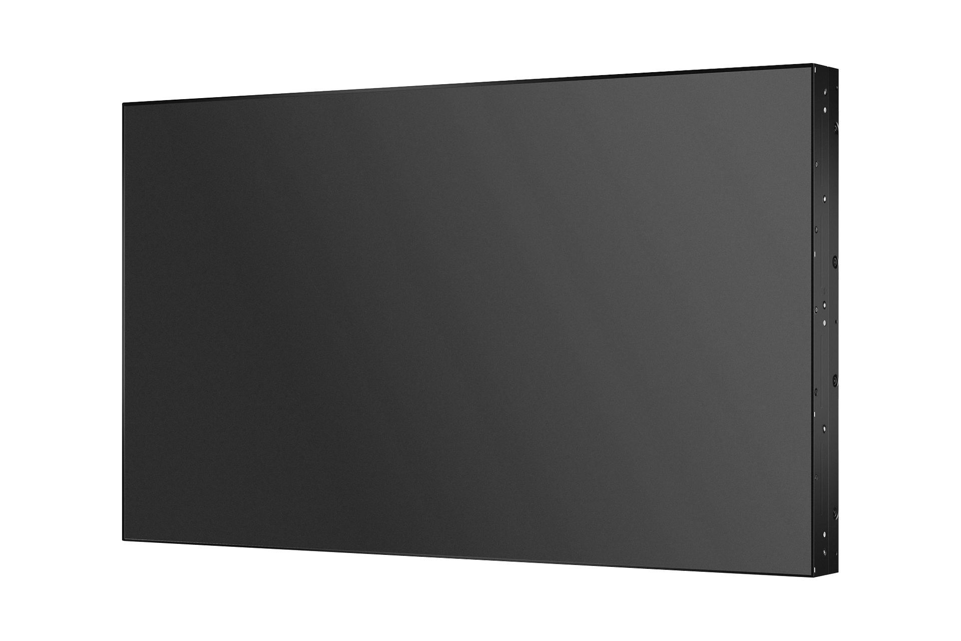 A black flat screen tv is sitting on a white surface.