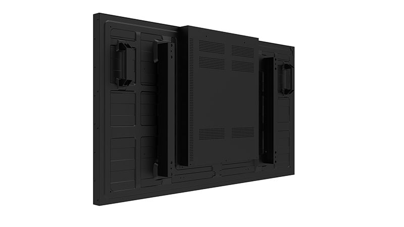 The back of a flat screen tv is shown on a white background.