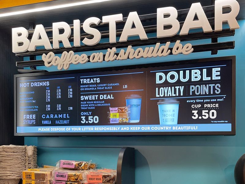 A barista bar is offering double loyalty points
