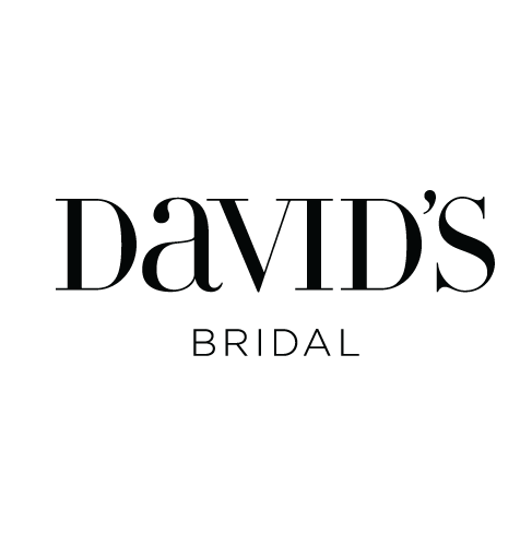 The black logo for David's Bridal, featuring a stylized serif typeface with the word 