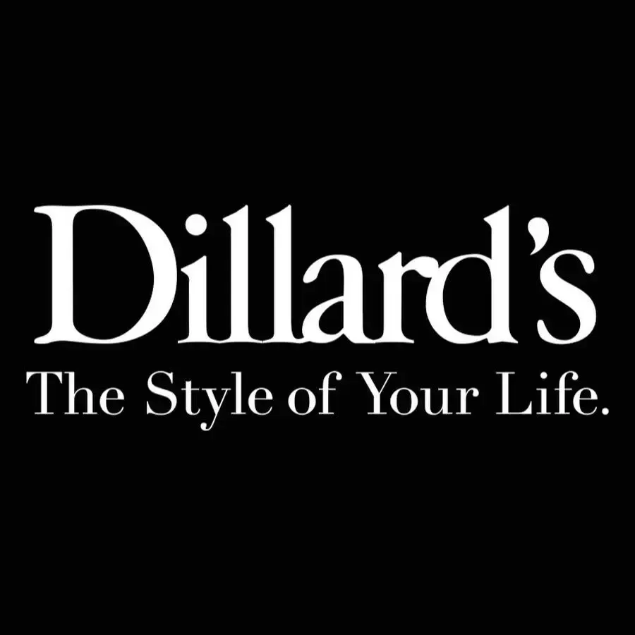 White Dillard's logo with the slogan 