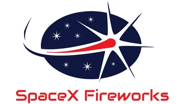Logo featuring a red comet trail and white starburst inside a blue oval, with the red text 