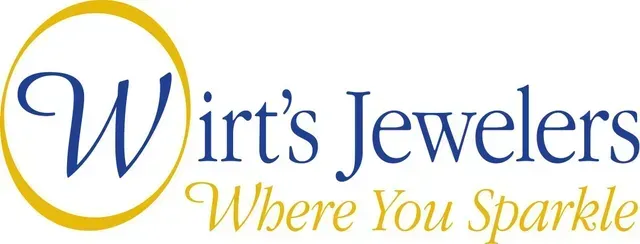 Logo for Wirt's Jewelers featuring a large