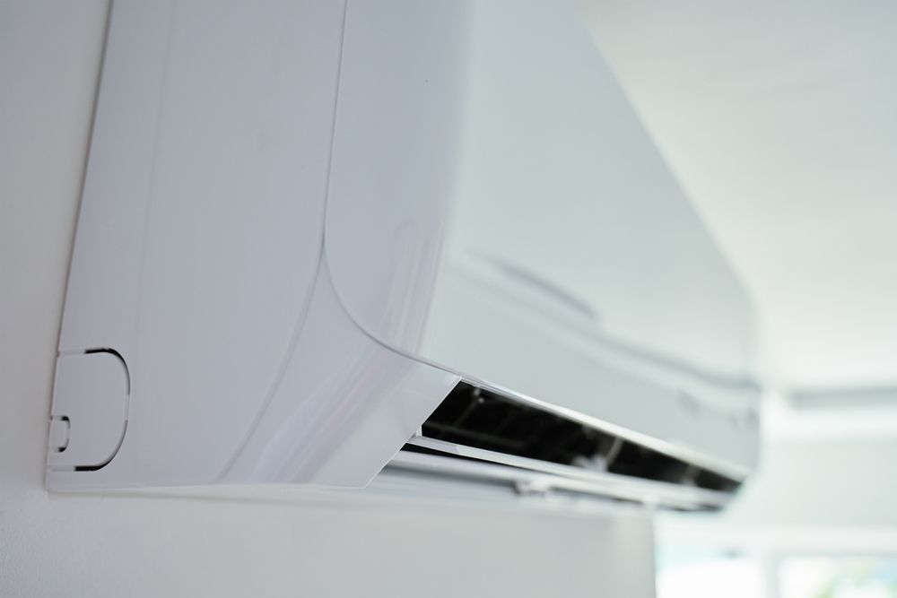 Split Air Conditioning System On A White Wall