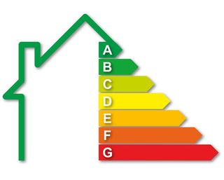 Logo van energielabel duidend met verschillende energielabel niveaus