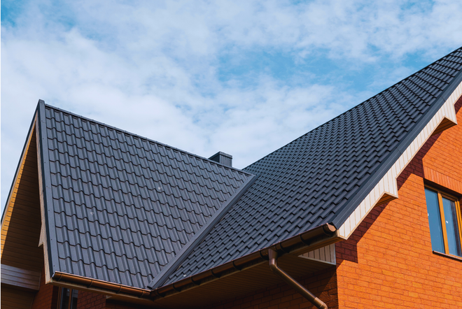 Residential home with metal roof