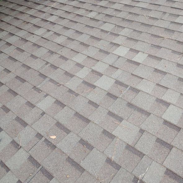 Gray asphalt shingle roof.