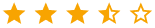 A row of yellow stars on a white background.