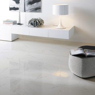 salotto moderno e minimal con pavimenti in linoleum