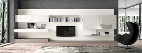 sala con mobili su misura