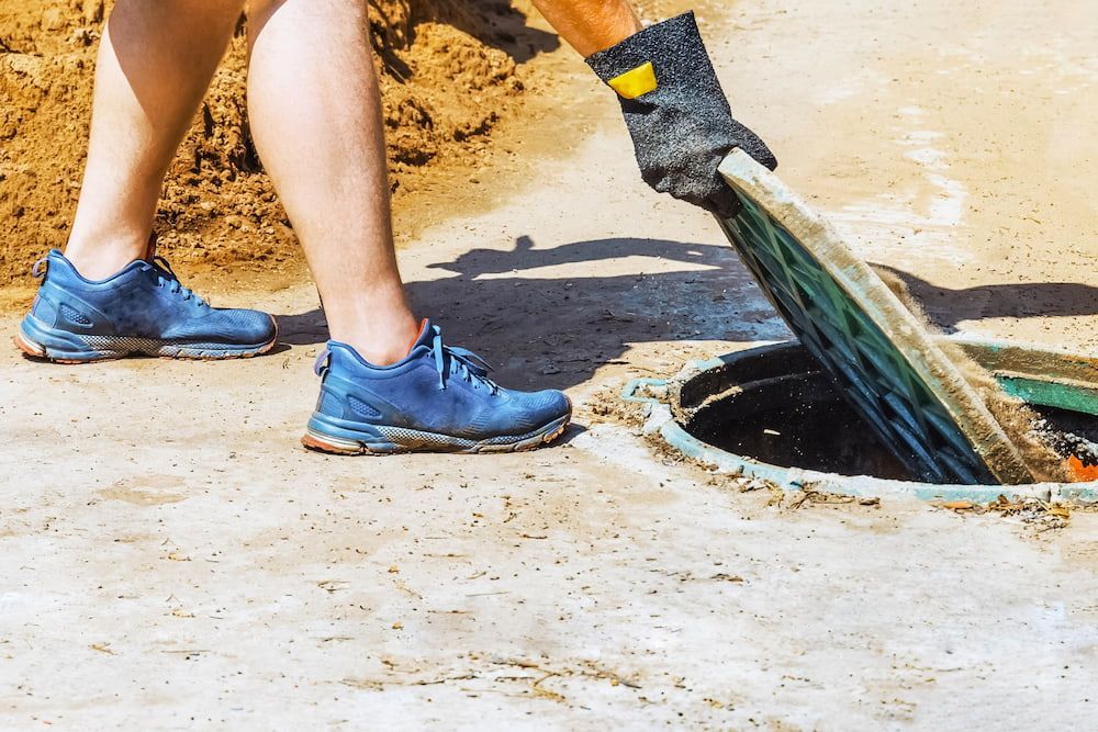 A Person is Opening a Manhole Cover on the Ground — FlowWise in Maroochydore, QLD