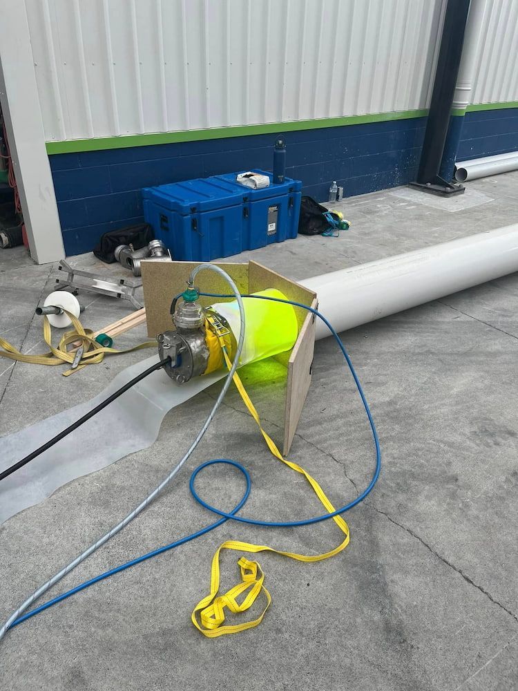 A Large Pipe is Sitting on the Ground Next to a Box — FlowWise in Maroochydore, QLD
