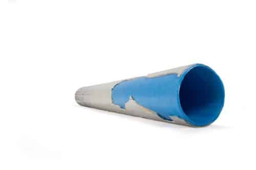 A Blue and White Pipe is Cut in Half on a White Background — FlowWise in Maroochydore, QLD