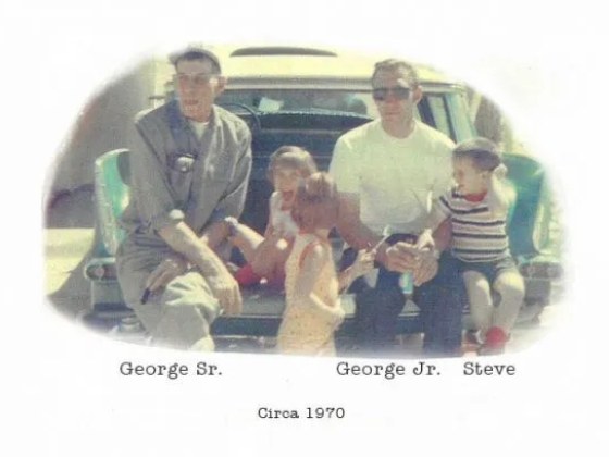 A group of people sitting in the back of a car with the year 1970 on the bottom | Liebsack Auto Services