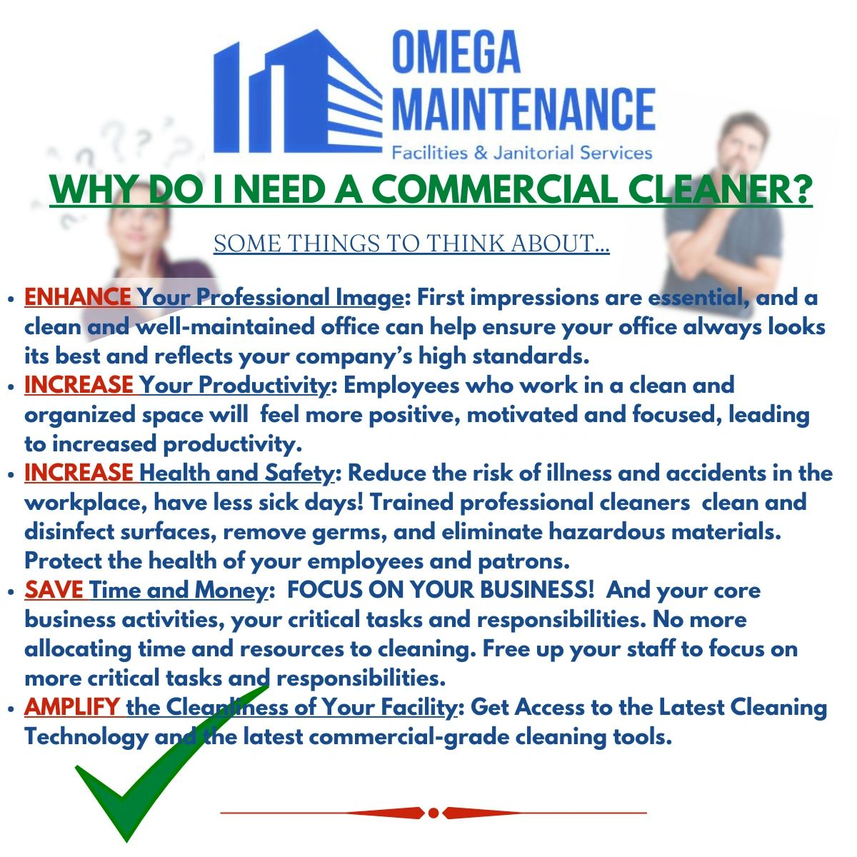 Why Commercial Cleaner Newsletter — Elizabeth, NJ — Omega Maintenance Corp