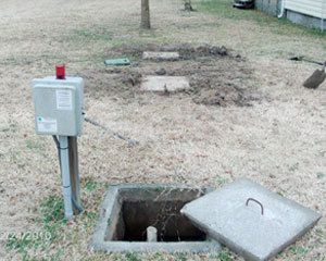 opening in ground for septic tank