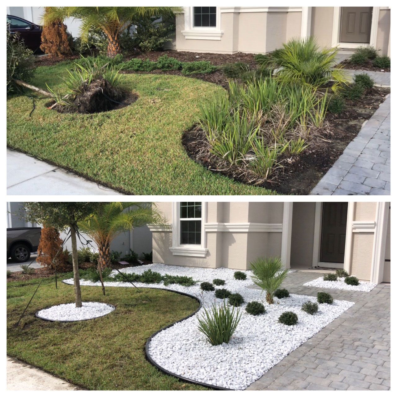 before and after landscaping installation