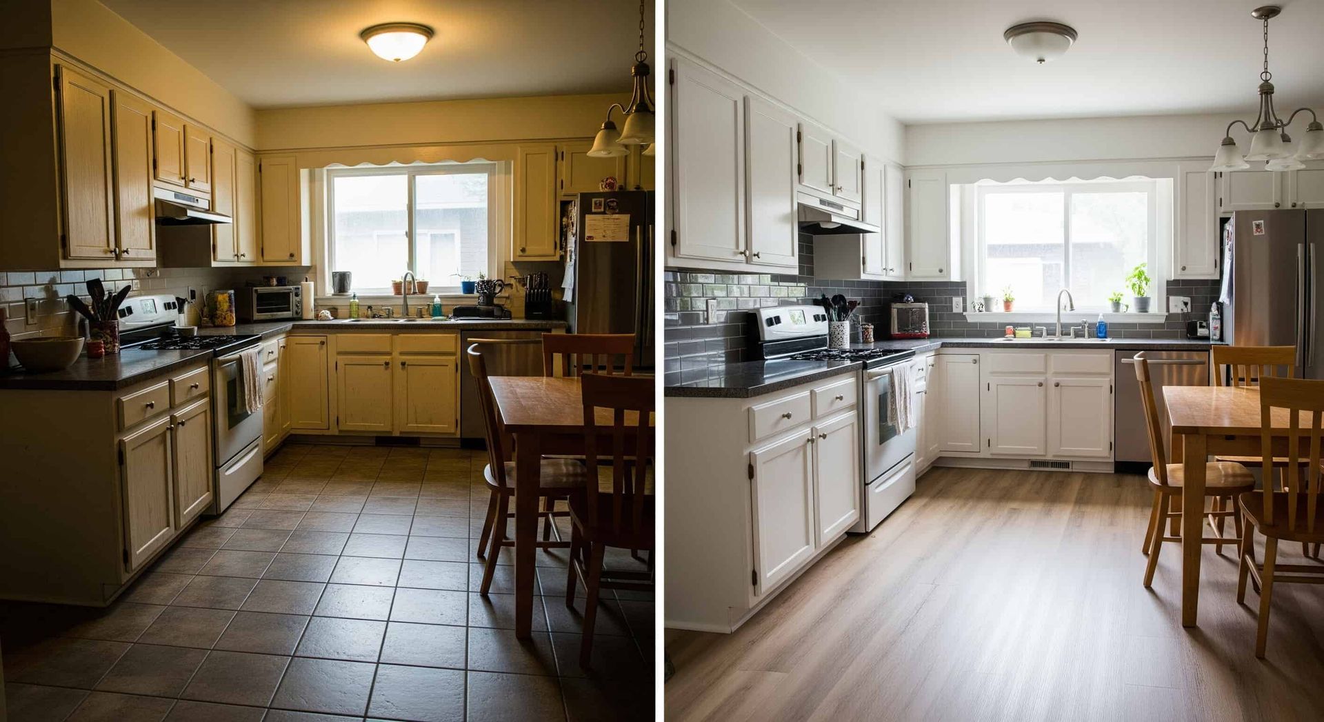 Luxury Vinyl Flooring Installation in Waukesha Kitchen – Before and After