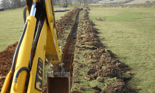 Ground works in the Staffordshire moorlands