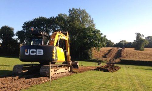 JCB excavator near Ashbourne, Derbyshire