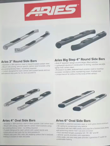 Advertisement for Aries side bars: 3