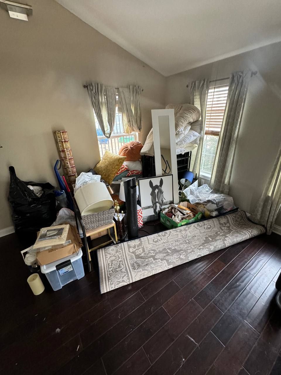 A living room filled with lots of furniture and boxes.