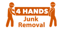 A logo for a company called 4 hands junk removal