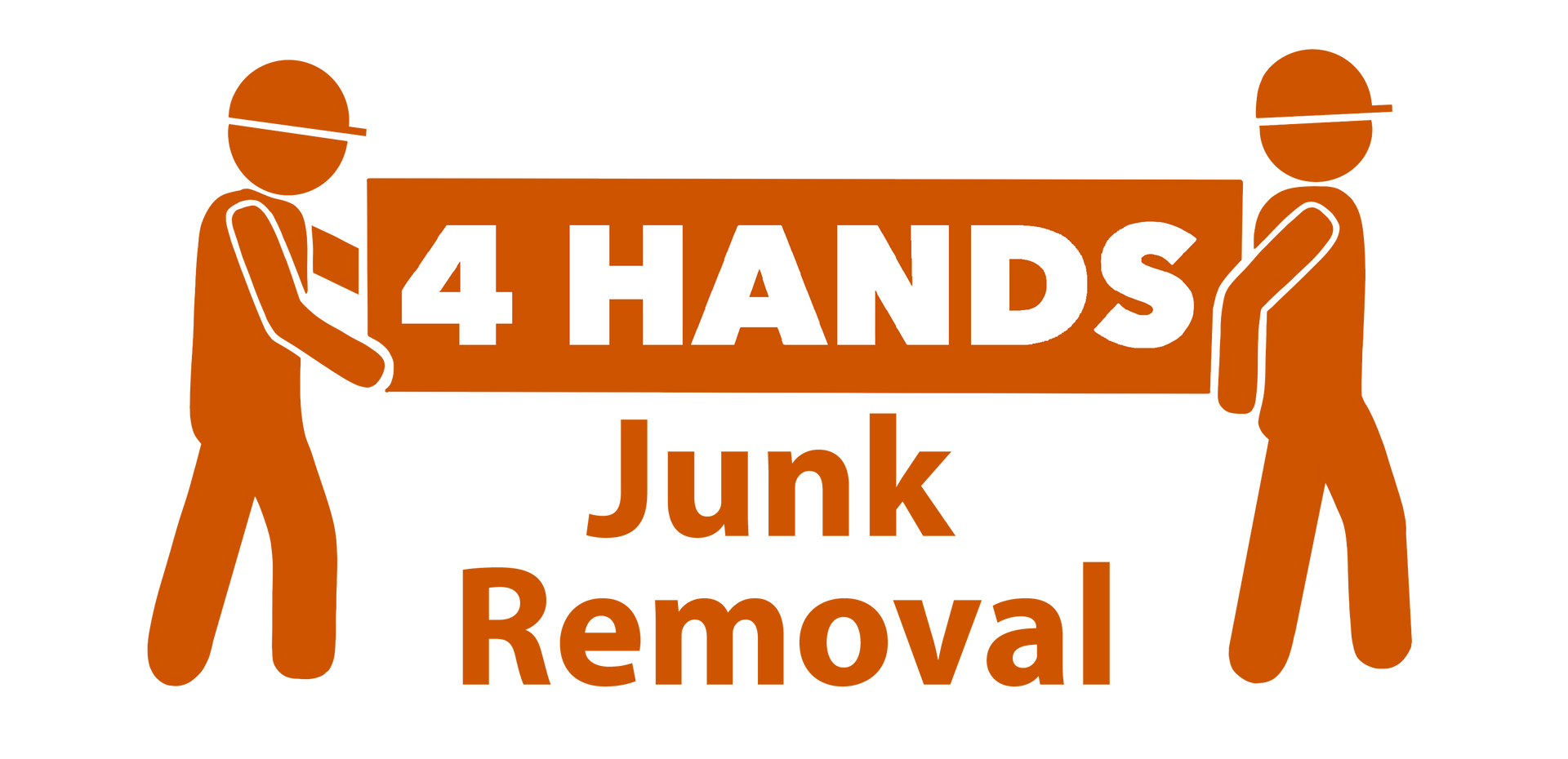 A logo for a company called 4 hands junk removal