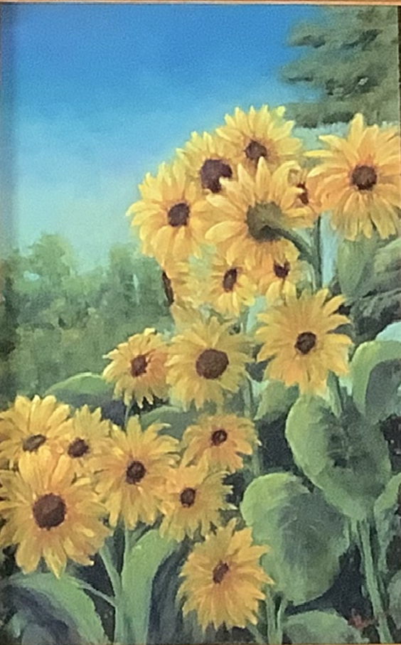 A poster for an art class with buckets of paint and brushes