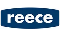 Reece logo: white text "reece" in a rounded rectangle, navy background.