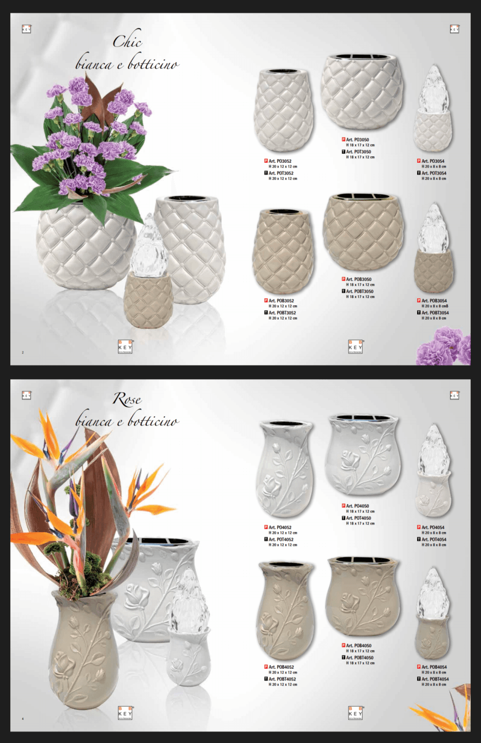 catalogo di vasi per fiori per luogo di sepoltura