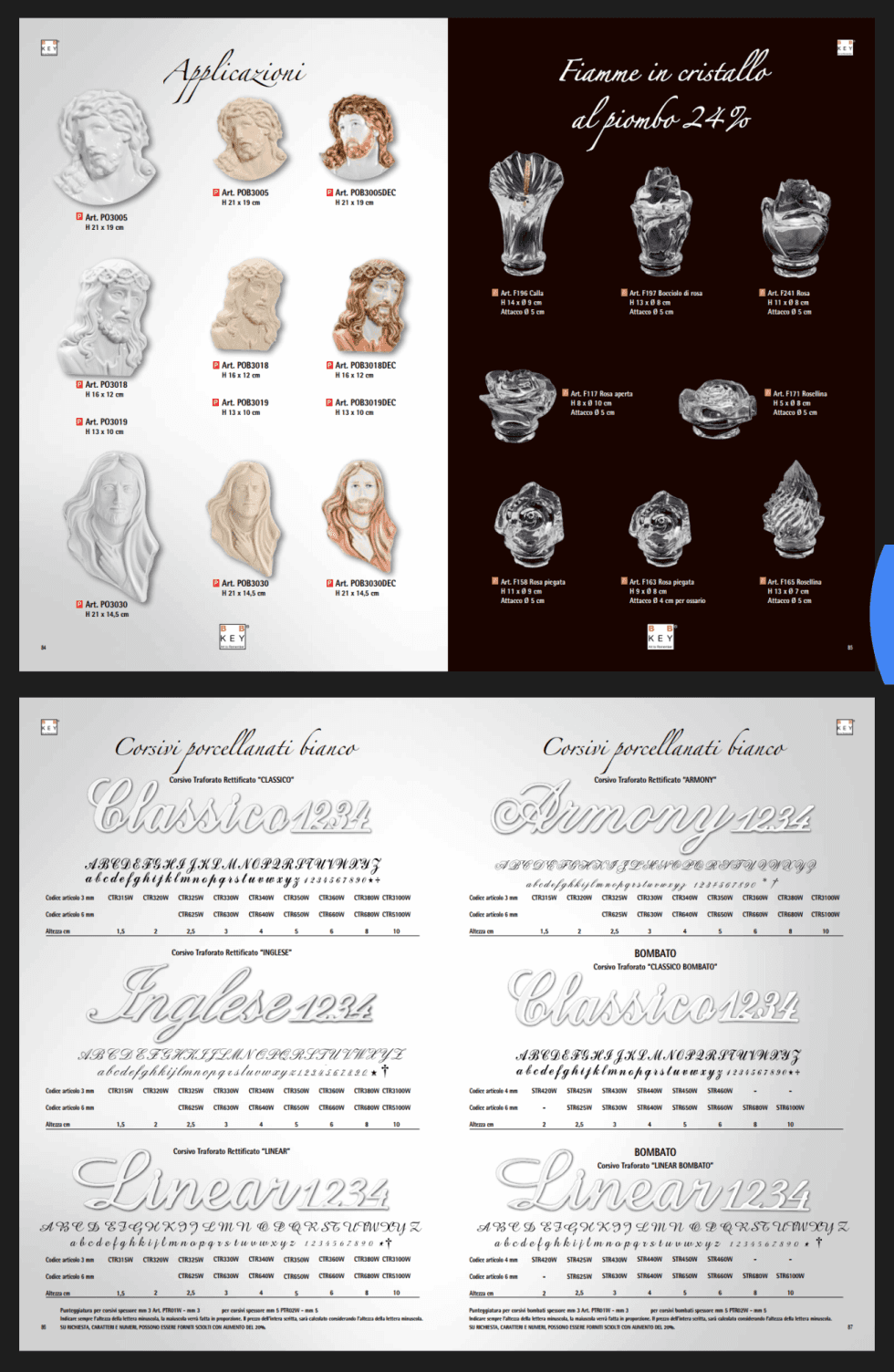 catalogo di accessori per lapidi