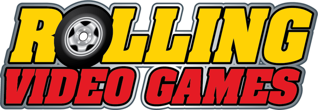 The logo for rolling video games has a soccer ball on it