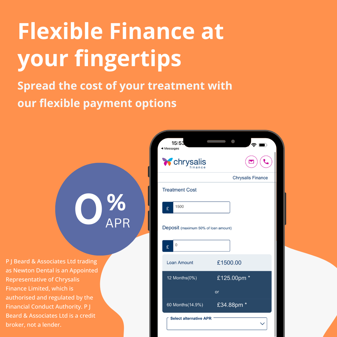 An advertisement for flexible finance at your fingertips