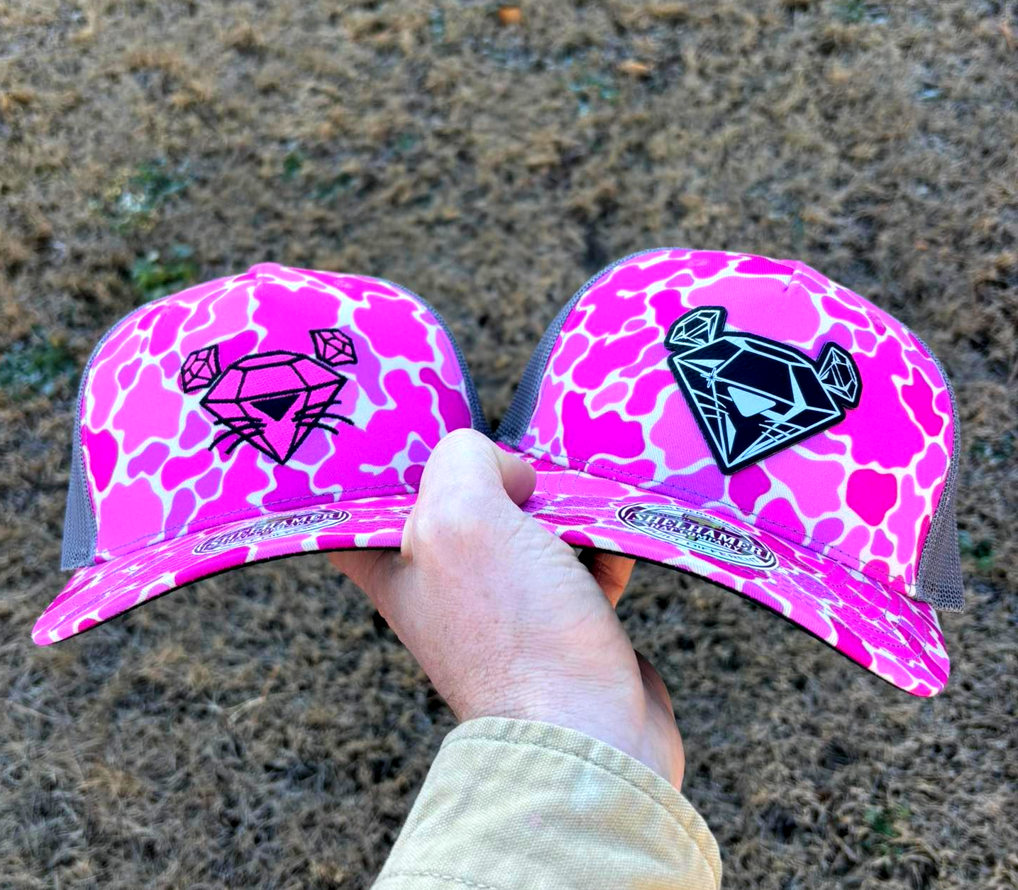 Pink Camo Embroidery Hat Logo Big Pine Customs Inc 
